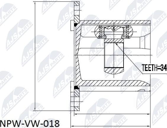 NTY NPW-VW-018 - Шарнирный комплект, ШРУС, приводной вал unicars.by