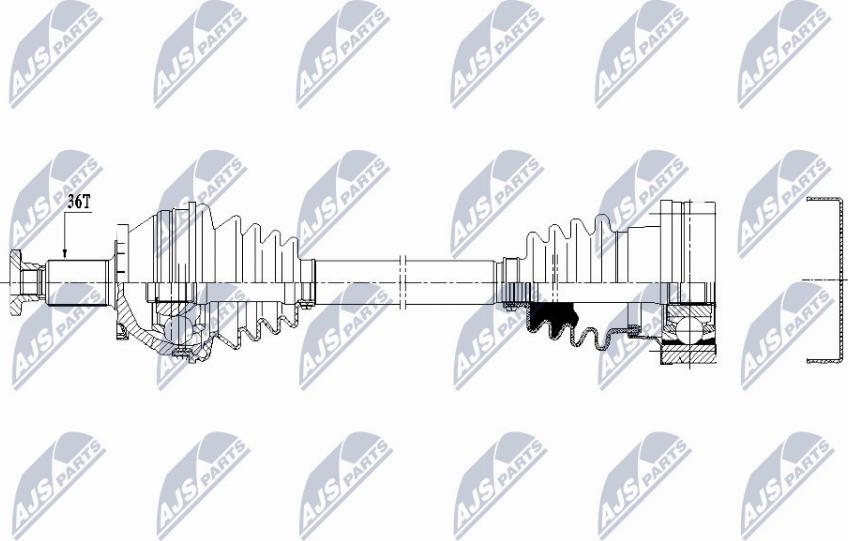 NTY NPW-VW-159 - Приводной вал unicars.by