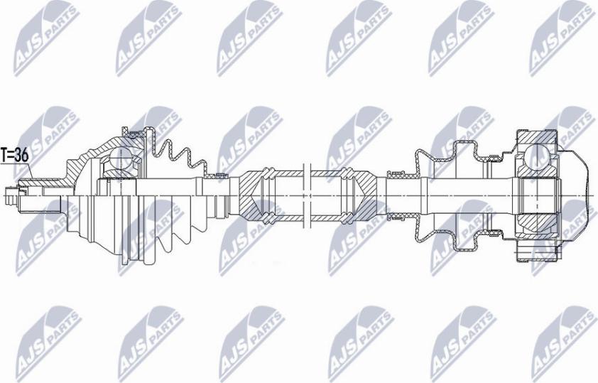 NTY NPW-VW-164 - Приводной вал unicars.by