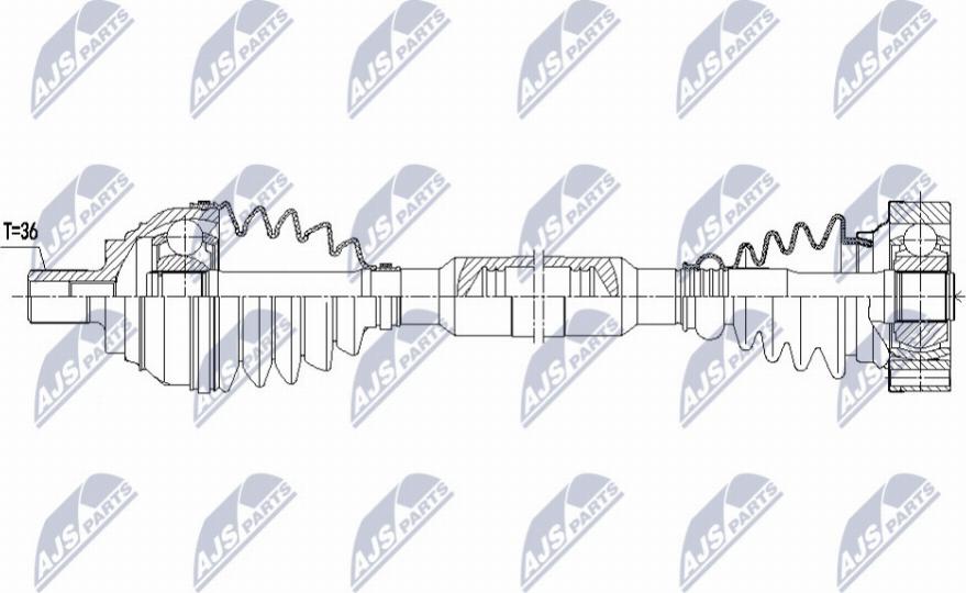 NTY NPW-VW-181 - Приводной вал unicars.by