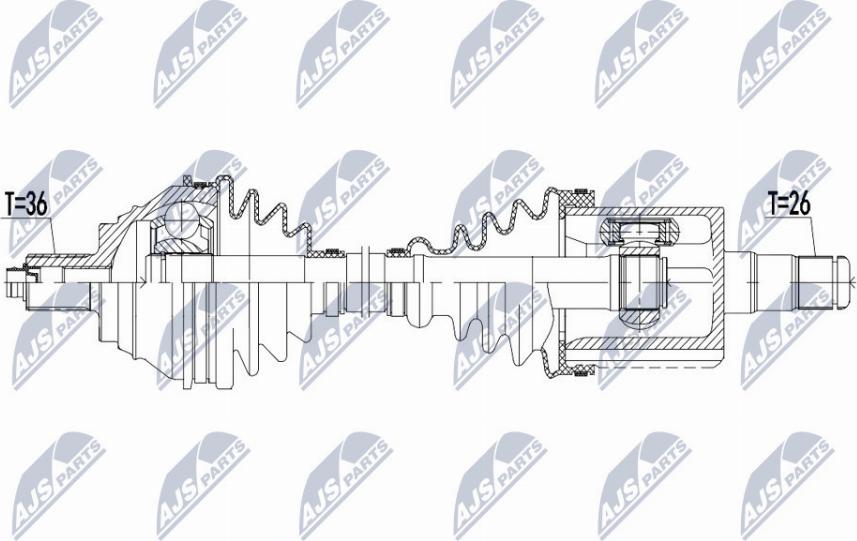 NTY NPW-VW-133 - Приводной вал unicars.by