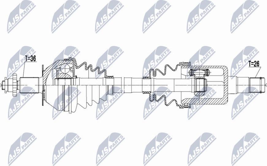 NTY NPW-VW-125 - Приводной вал unicars.by