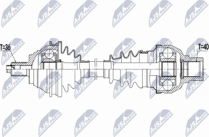 NTY NPW-VW-174 - Приводной вал unicars.by