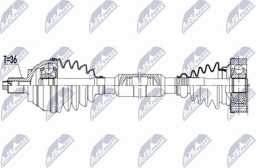 NTY NPW-VW-173 - Приводной вал unicars.by