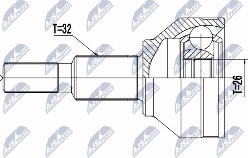 NTY NPZ-CH-031 - Шарнирный комплект, ШРУС, приводной вал unicars.by