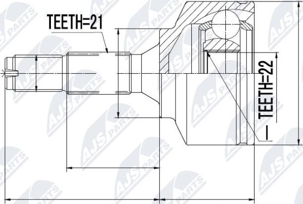 NTY NPZ-CT-011 - Шарнирный комплект, ШРУС, приводной вал unicars.by