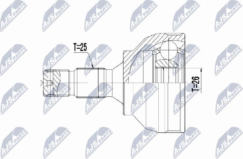 NTY NPZ-CT-022 - Шарнирный комплект, ШРУС, приводной вал unicars.by