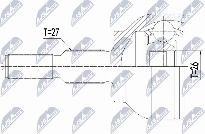 NTY NPZ-FR-044 - Шарнирный комплект, ШРУС, приводной вал unicars.by