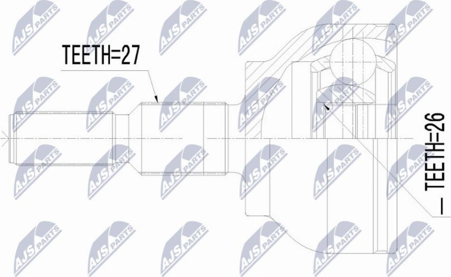 NTY NPZ-FR-054 - Шарнирный комплект, ШРУС, приводной вал unicars.by