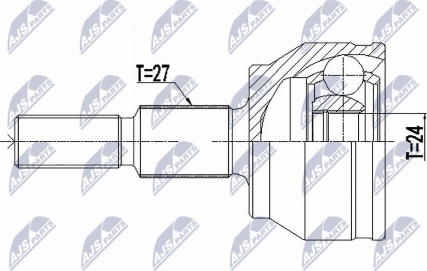 NTY NPZ-FR-057 - Шарнирный комплект, ШРУС, приводной вал unicars.by