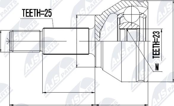 NTY NPZ-FR-019 - Шарнирный комплект, ШРУС, приводной вал unicars.by