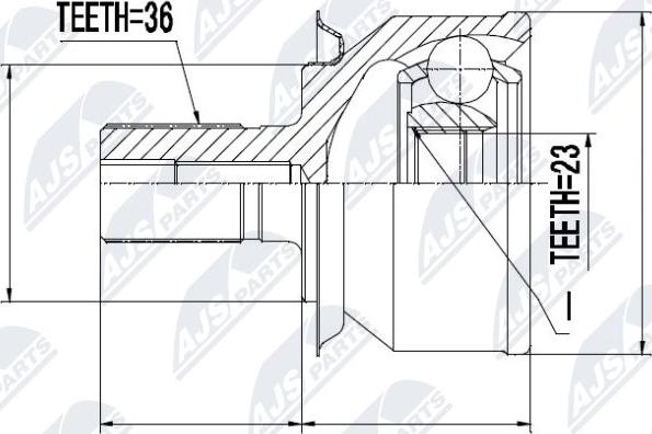 NTY NPZ-FR-031 - Шарнирный комплект, ШРУС, приводной вал unicars.by