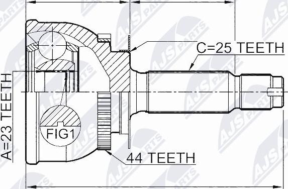 NTY NPZ-HY-549 - Шарнирный комплект, ШРУС, приводной вал unicars.by