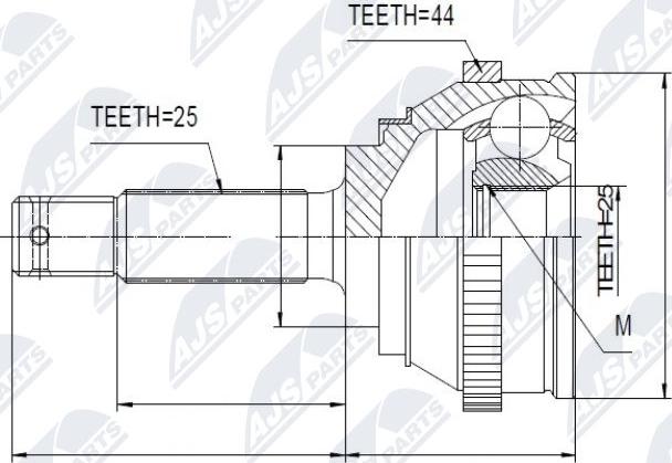 NTY NPZ-HY-545 - Шарнирный комплект, ШРУС, приводной вал unicars.by