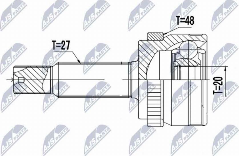 NTY NPZ-HY-550 - Шарнирный комплект, ШРУС, приводной вал unicars.by