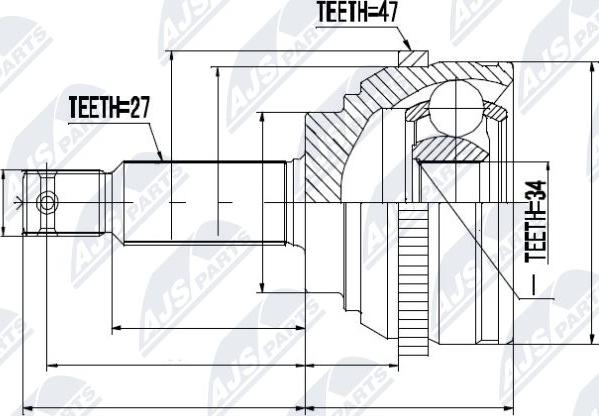 NTY NPZ-HY-509 - Шарнирный комплект, ШРУС, приводной вал unicars.by