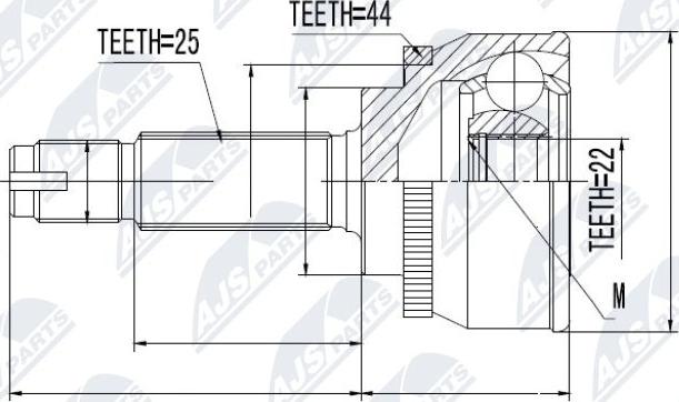 NTY NPZ-HY-539 - Шарнирный комплект, ШРУС, приводной вал unicars.by