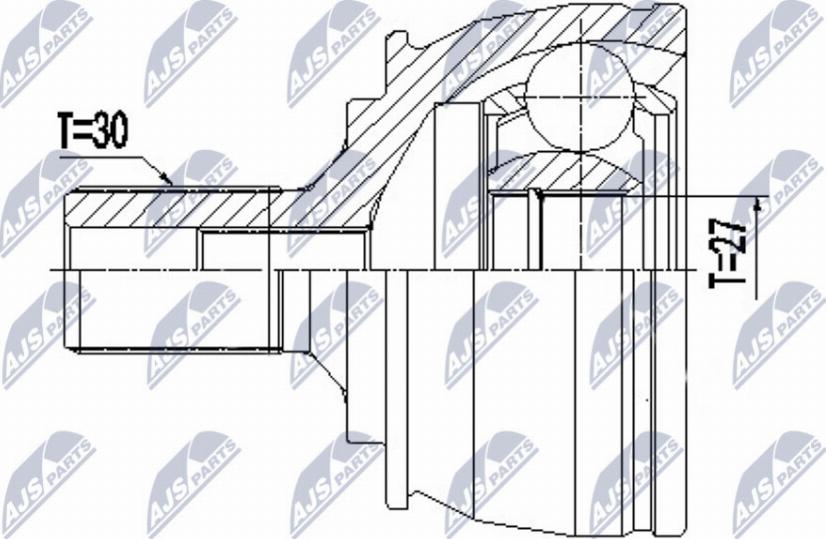 NTY NPZ-ME-029 - Шарнирный комплект, ШРУС, приводной вал unicars.by