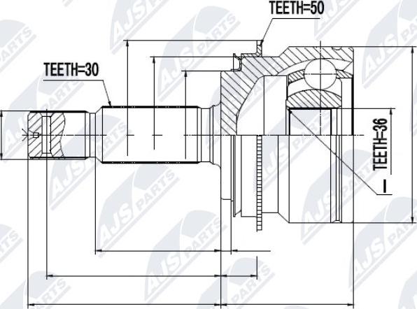 NTY NPZ-MS-055 - Шарнирный комплект, ШРУС, приводной вал unicars.by