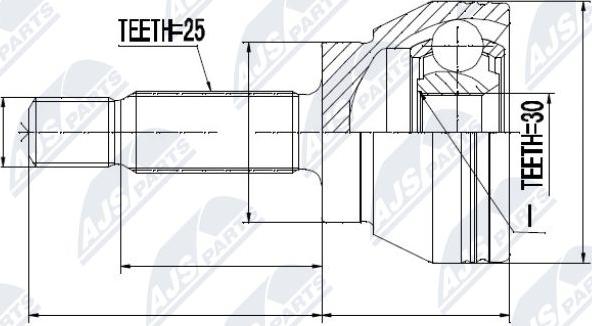 NTY NPZ-MS-008 - Шарнирный комплект, ШРУС, приводной вал unicars.by