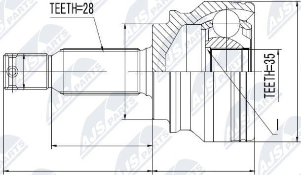 NTY NPZ-MS-036 - Шарнирный комплект, ШРУС, приводной вал unicars.by