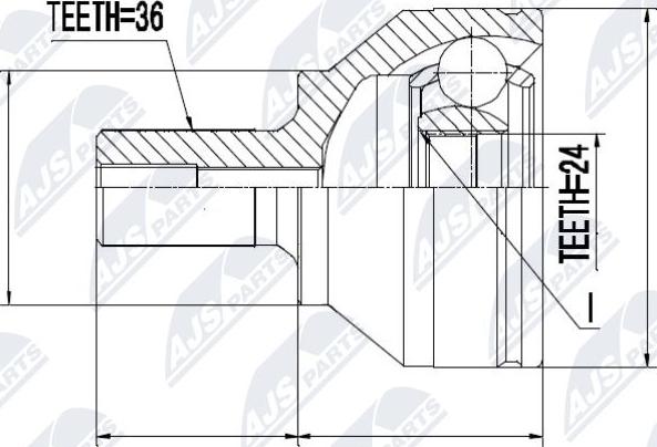 NTY NPZ-MZ-044 - Шарнирный комплект, ШРУС, приводной вал unicars.by