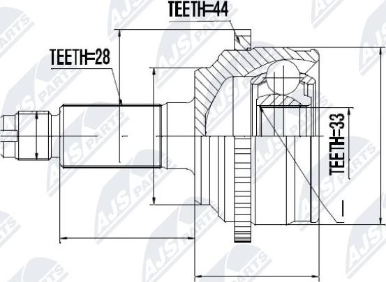 NTY NPZ-MZ-054 - Шарнирный комплект, ШРУС, приводной вал unicars.by