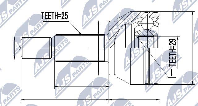 NTY NPZ-MZ-060 - Шарнирный комплект, ШРУС, приводной вал unicars.by