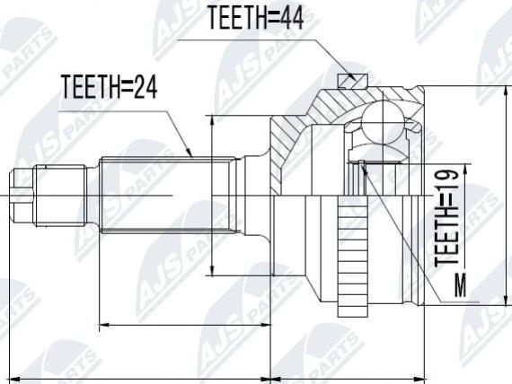 NTY NPZ-MZ-014 - Шарнирный комплект, ШРУС, приводной вал unicars.by