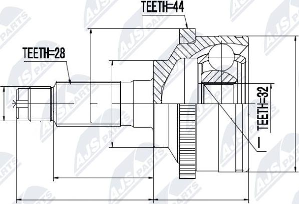 NTY NPZ-MZ-021 - Шарнирный комплект, ШРУС, приводной вал unicars.by