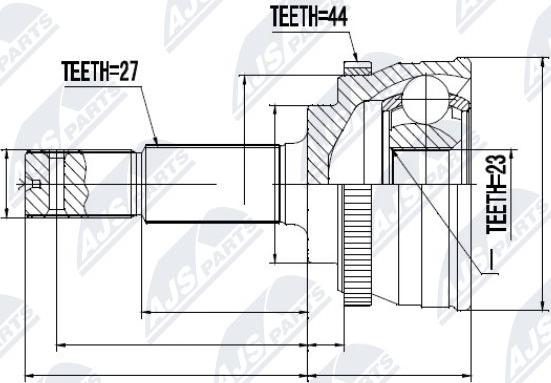 NTY NPZ-NS-053 - Шарнирный комплект, ШРУС, приводной вал unicars.by