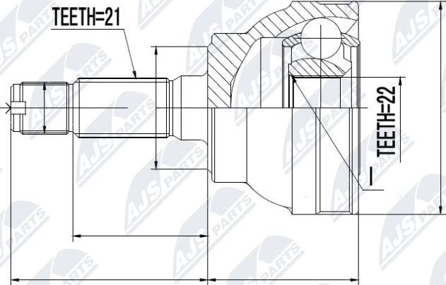 NTY NPZ-PE-003 - Шарнирный комплект, ШРУС, приводной вал unicars.by