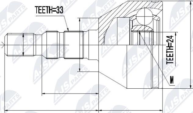 NTY NPZ-PL-025 - Шарнирный комплект, ШРУС, приводной вал unicars.by