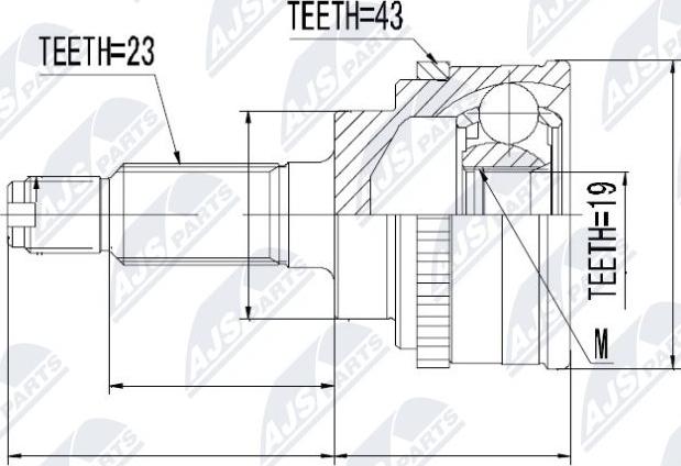 NTY NPZ-SU-001 - Шарнирный комплект, ШРУС, приводной вал unicars.by