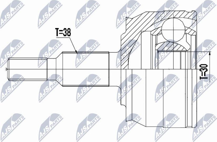 NTY NPZ-VW-041 - Шарнирный комплект, ШРУС, приводной вал unicars.by