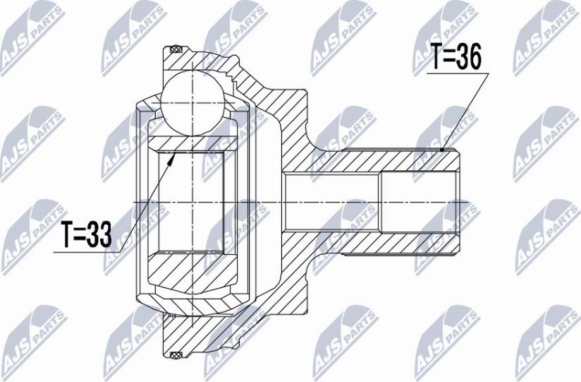 NTY NPZ-VW-043 - Шарнирный комплект, ШРУС, приводной вал unicars.by