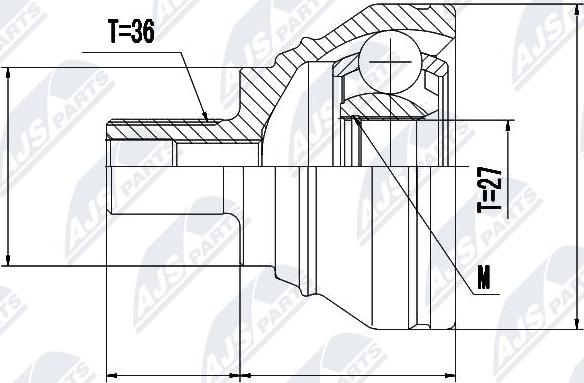 NTY NPZ-VW-019 - Шарнирный комплект, ШРУС, приводной вал unicars.by