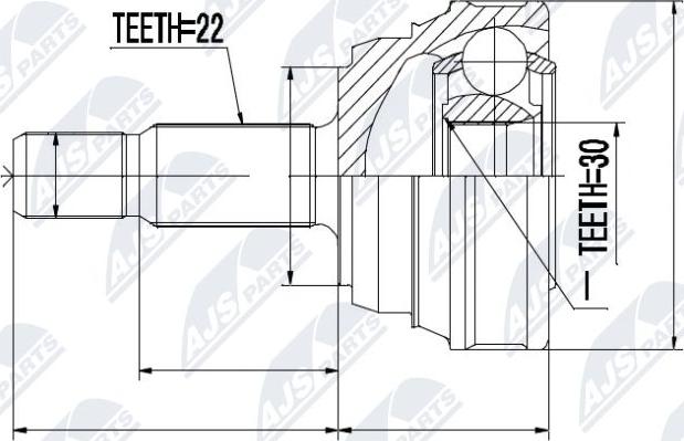 NTY NPZ-VW-013 - Шарнирный комплект, ШРУС, приводной вал unicars.by