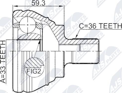 NTY NPZ-VW-039 - Шарнирный комплект, ШРУС, приводной вал unicars.by