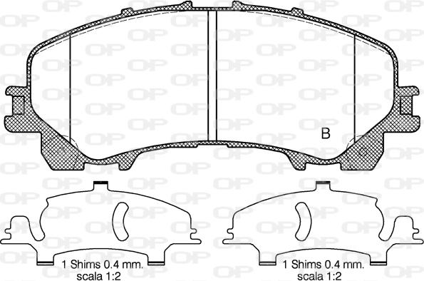 Open Parts BPA1407.12 - Тормозные колодки, дисковые, комплект unicars.by