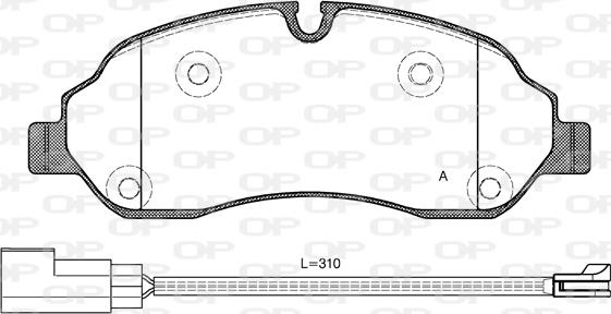 Open Parts BPA1602.02 - Тормозные колодки, дисковые, комплект unicars.by