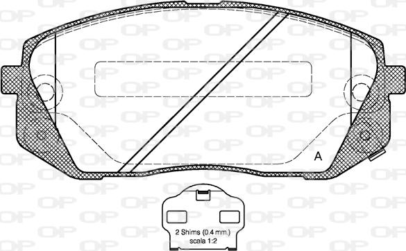 Open Parts BPA1302.02 - Тормозные колодки, дисковые, комплект unicars.by