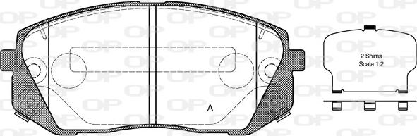 Open Parts BPA1302.22 - Тормозные колодки, дисковые, комплект unicars.by