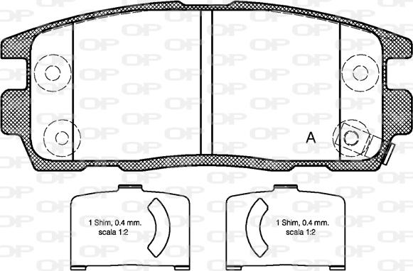 Open Parts BPA1260.12 - Тормозные колодки, дисковые, комплект unicars.by