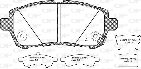 Open Parts BPA1281.02 - Тормозные колодки, дисковые, комплект unicars.by