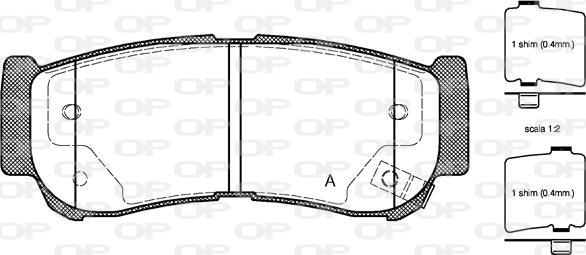 Open Parts BPA1239.02 - Тормозные колодки, дисковые, комплект unicars.by