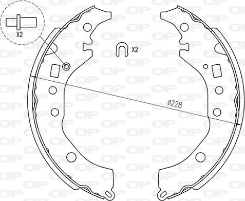 Open Parts BSA2261.00 - Комплект тормозных колодок, барабанные unicars.by