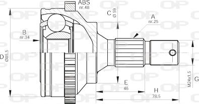 Open Parts CVJ5499.10 - Шарнирный комплект, ШРУС, приводной вал unicars.by