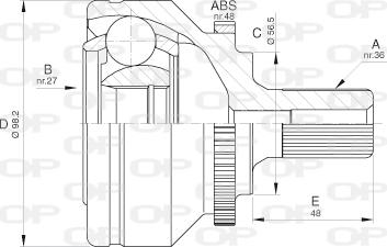 Open Parts CVJ5589.10 - Шарнирный комплект, ШРУС, приводной вал unicars.by