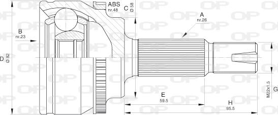 Open Parts CVJ5588.10 - Шарнирный комплект, ШРУС, приводной вал unicars.by